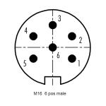 RIGOAL PA66 M16 Male Straight Connector 6P Screw Assembly Shielded Connector