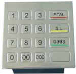 Water resistant ruggized industrial 304 stainless steel numeric keypad 4 x 4