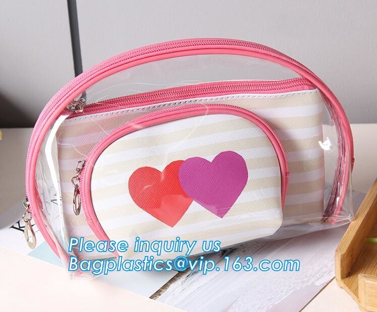 Girl Glitter PVC Fashion Cosmetic Bag, portable travel makeup bag cases bulk women handbag custom transparent clear pvc