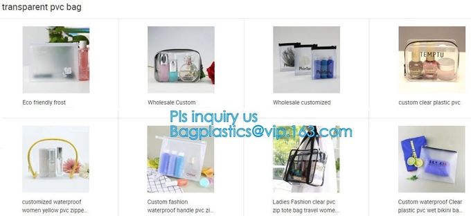 PVC Mini Plastic Cosmetic Bags , Cosmetic Tote Bags Printed Promotional