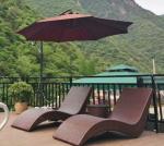 Eco Friendly Beach Swimming Pool PE Rattan S Shaped Lying Bed Lounge Leisure