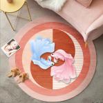 Pink Cartoon Fish And Abstract Animal Pattern Carpet Living Room / Hotel Carpet