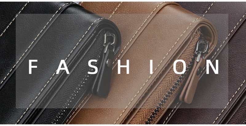 3 Colors Minibook Customized Men's Short Version Buckle Multi-card Coin Three Fold Zipper Wallet