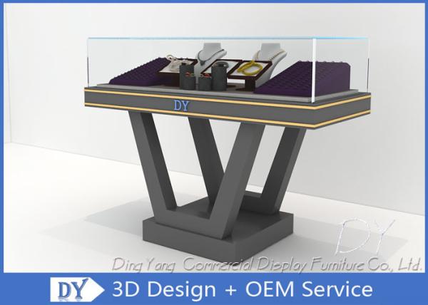 Beautiful Firm Structure Wooden Jewelry Display Cases With Lock / Jewelry Store