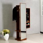 Retro Rotatable 172cm Coat Rack Mirror Jewelry Armoire