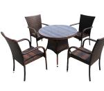 4 Seater Rattan Round Dining Table And Chair Set Outdoor Furniture Rattan Dining