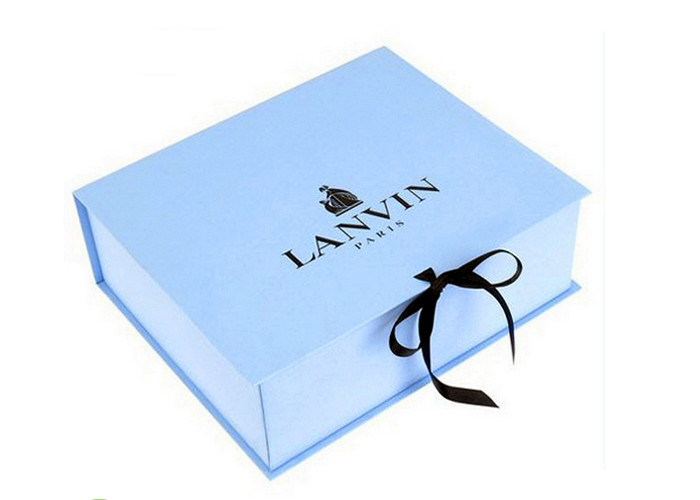 Pretty Cardboard Shirt Boxes , Magnetic Flip Top Box With Flocking Plastic Blister