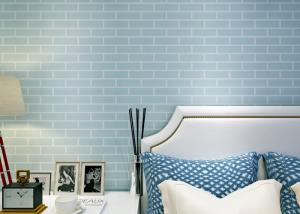Wholesale Blue Pre - Pasted Self Adhesive Wall Covering Non Woven / 3D Brick Wallpaper , CE Standard from china suppliers