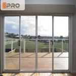 Aluminum Tempered Glass Entry Sliding Door Commercial Customized Size aluminium