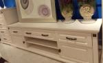 Moisture - Proof European Contemporary Furniture White TV Cabinet With Six