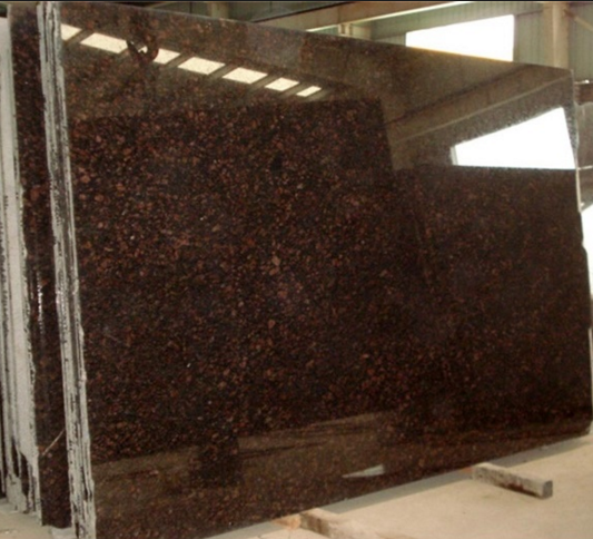 Tan & Brown Granite Stone Tiles 17mm-200mm Thickness For Kitchen Countertop