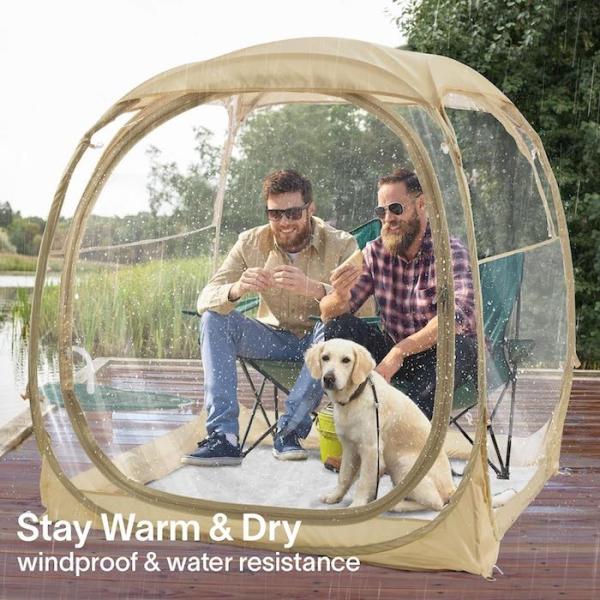 160*160*160CM Outdoor Transparent Camping Pop Up Tent With Strong Steel Frame UV