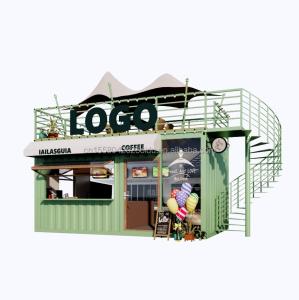 Wholesale Galvanized Steel Bending 20ft Prefabricated Container for Customized Color Restaurant Cafe Coffee Shop Bar from china suppliers