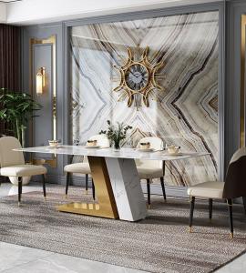 Wholesale Luxury Dining Tables With Marble Tops And Stainless Steel For Bulk Buy from china suppliers