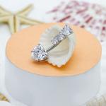 Snow Flower Diamond Clip On Belly Button Rings Claw Setting Inlay Surgical Grade
