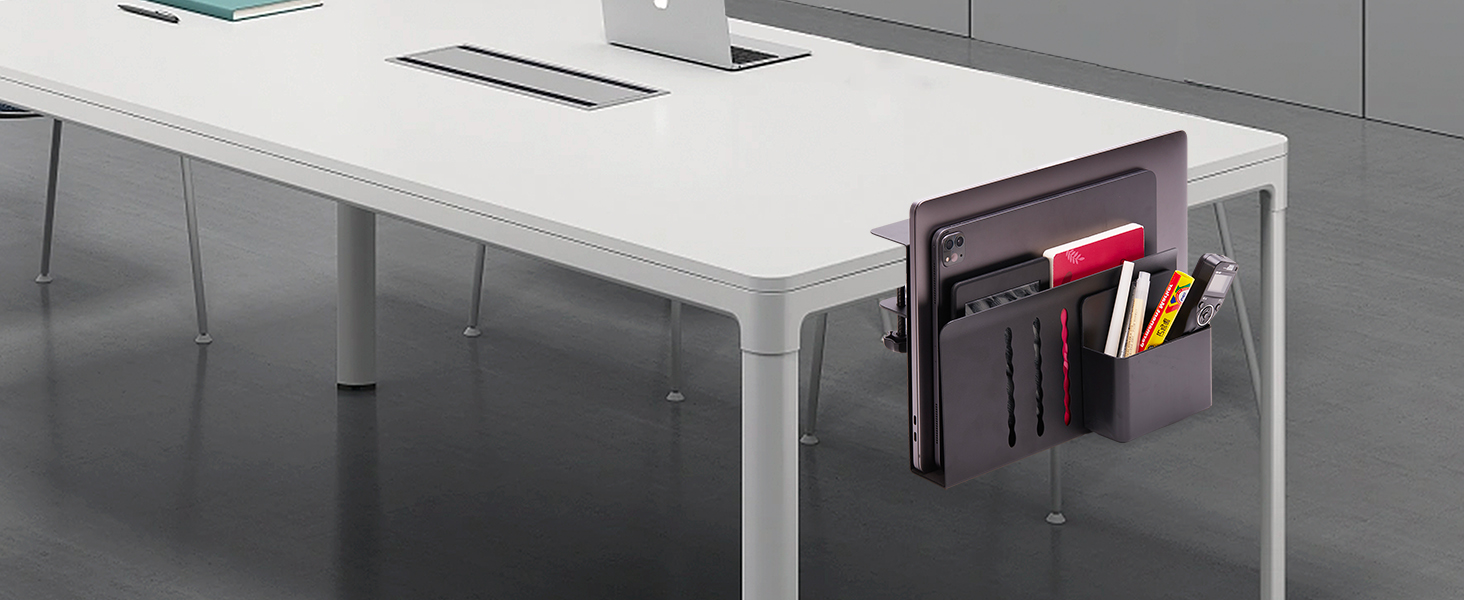 Desk Storage Under Steel Hanging Organizer No Drill Cable Management Tray Laptop Holder