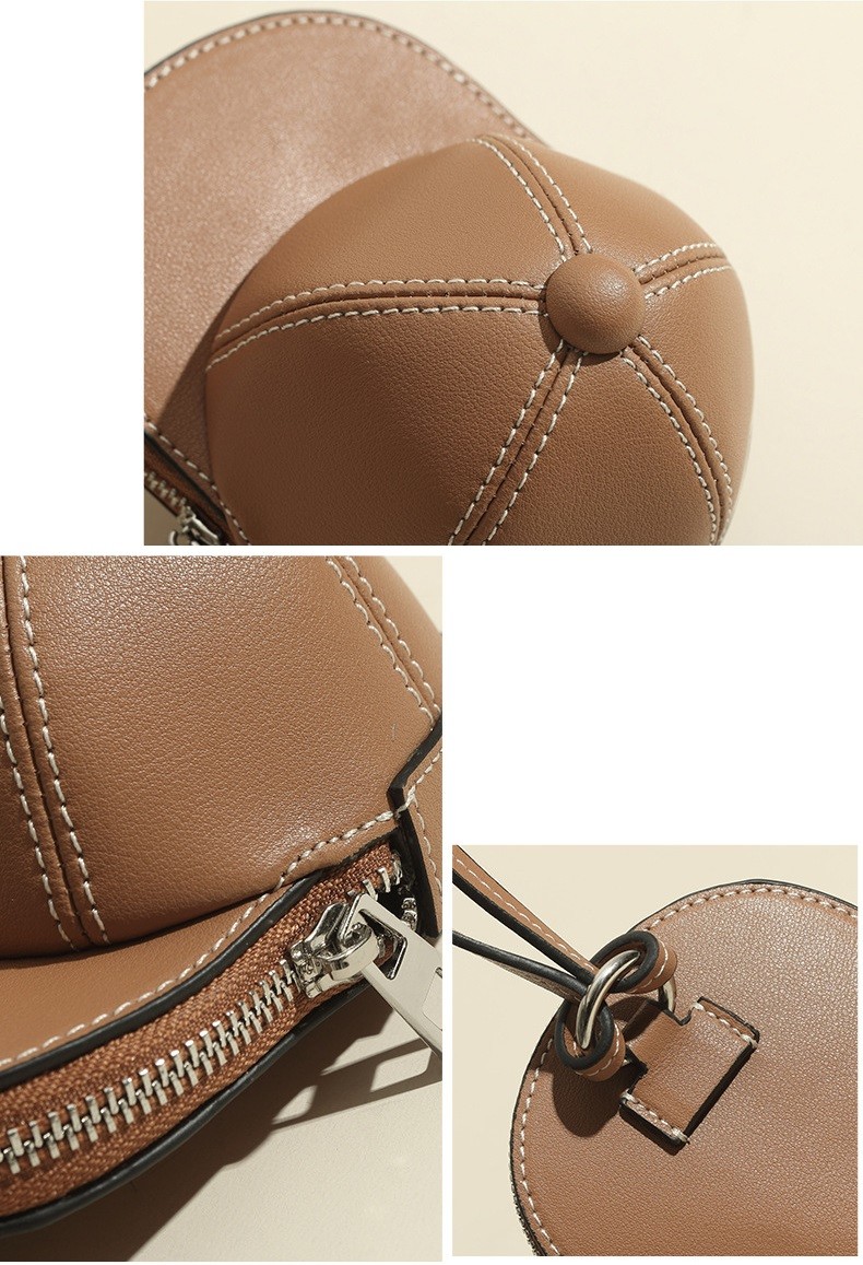 Women Genuine Leather Hat Design Shoulder Bag