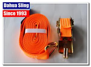 Wholesale Orange Ratchet Tie Down Straps Cargo Lashing Belt With Buckle 25mm * 1T JD Hook from china suppliers