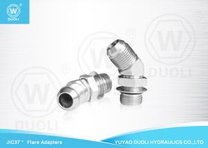 Wholesale Hydraulic JIC Male SAE Elbow 45 Degree Flare Fittings , Bulkhead Fjic Adapter Fittings from china suppliers