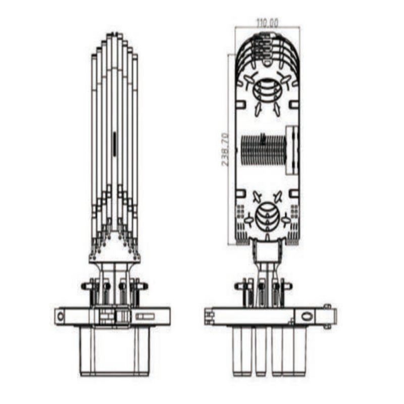36 Core Density FTTH Fiber Optic Splice Closure with IP67 Protection and Black Colour