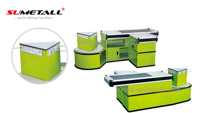 Cash Counter Table With Conveyor Belt 