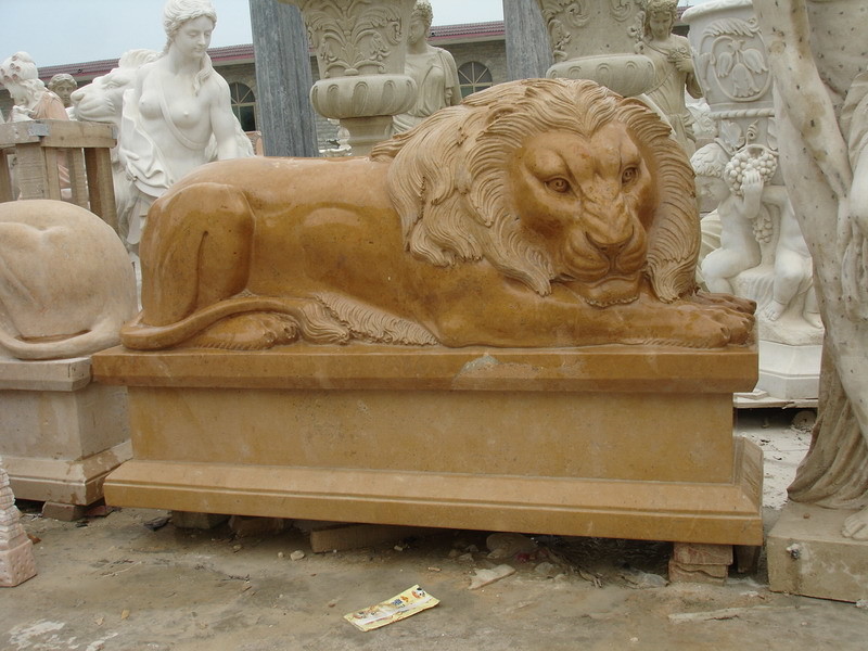 2m Life Size Roaring Large Lion Statue Outdoor Stone Carving Sculpture