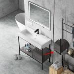 Floor Mounted Hotel Bathroom Cabinet European Ceramic Sink Vanity Unit With