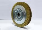 Heavy Duty Brass Wire Brush Wheel / Steel Wheel Brush For Cleaning Rust