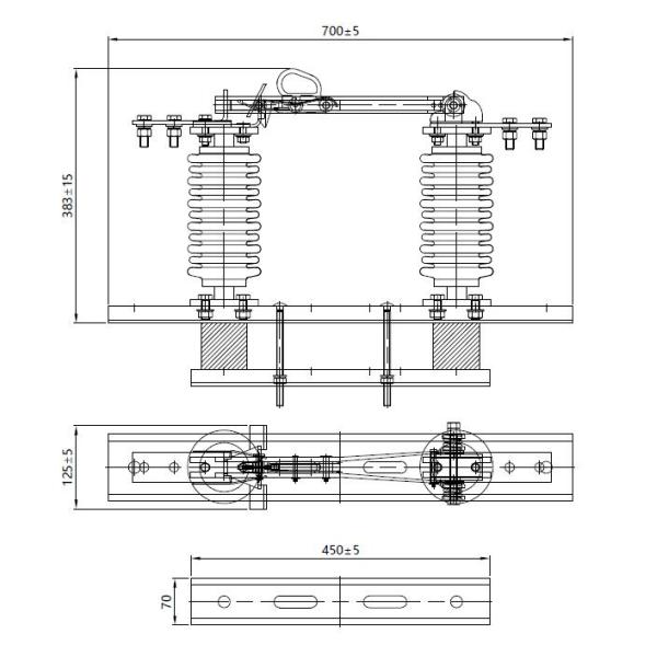 15KV 600A Single Phase Disconnecting Porcelain Isolate Switch