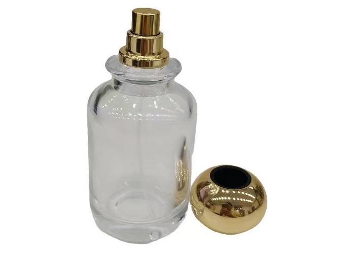 Customized Round Gold Zamak Perfume Lid Simple Style Zinc Alloy Perfume Cap
