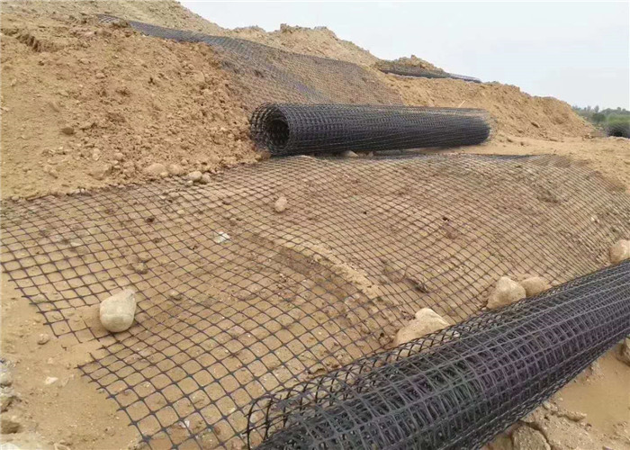 Mining Construction Biaxial Plastic Geogrid Mesh Two Way 60kn