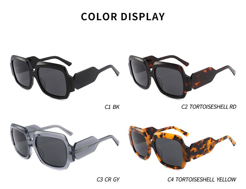 Thick Square Acetate Sunglasses , Retro Oversize Square Frame Acetate Sunglasses