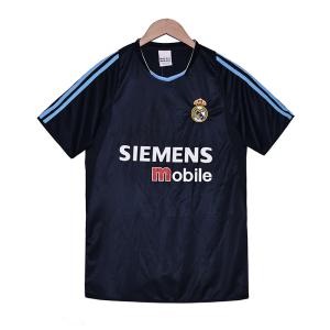 Wholesale Real Madrid 2003 Retro Away Fan Edition Jersey Galactico Classic Blue and Black Jersey Replica from china suppliers