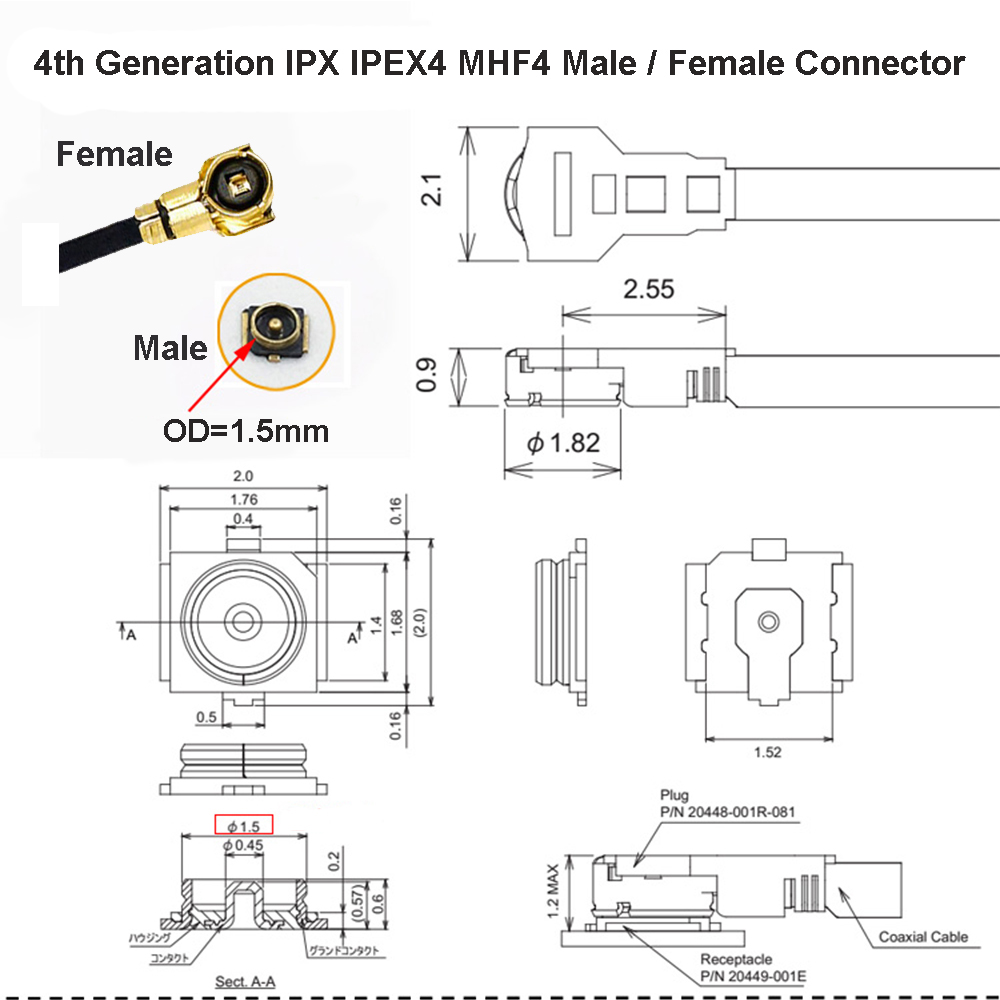 RF1.13 IPEX Power Battery Cable 5CM 10CM 15CM For Router 3g 4g