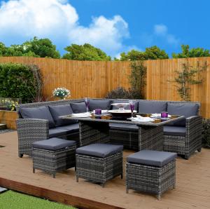 Wholesale Corner Outdoor Rattan Sofa Dining Sets High-End Quality Garden Dining Table from china suppliers