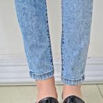 Blue Breathable Pencil Pants Skinny fit bootcut jeans for woman