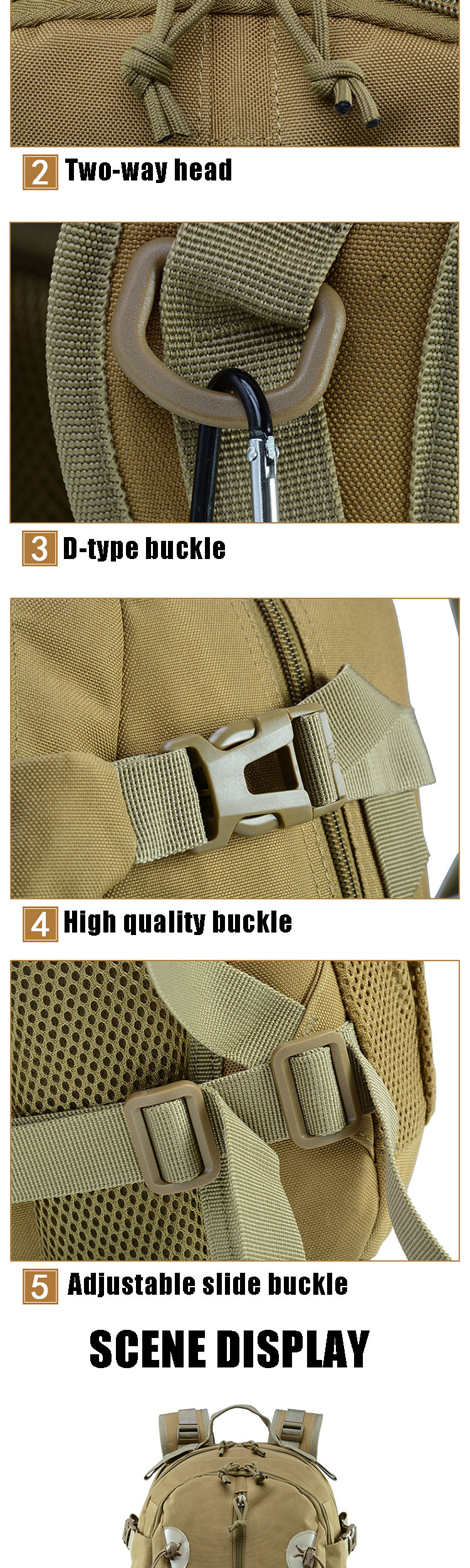 Custom Logo 9 Color Outdoor Men Sport Backpack Waterproof For Camping Hunting