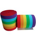 9.5cm Striped Nylon Webbing Rainbow Elastic Band Woven Colorful
