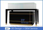 Store Jewelry Merchandise Display Cases with Stainless Steel + Wood + Glass +