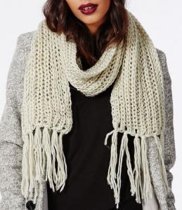 Wholesale WISDOM KNITTED FRINGE SCARF CREAM from china suppliers