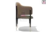 0.33cbm Tufted Open Back Leather Chair Metal Frame With Armrests