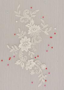 Wholesale Garment Accessories Embroidery Lace Applique with Cord Ivory Color from china suppliers