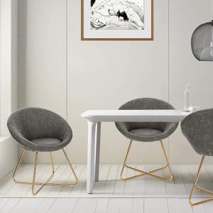 Wholesale Antirust Gold Leg Leather Dining Armchairs Nordic Design Dining Chairs 150kg Capacity from china suppliers