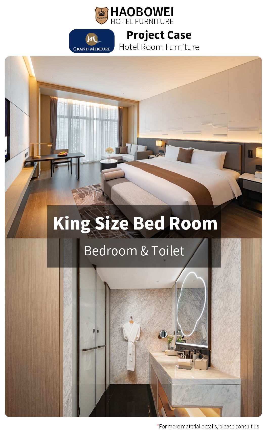 Hotel Furniture Modern King Size Bedroom Set Headboard Source Factory Five Star