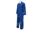 65% Polyester 35% Cotton Twill Mens Work Coveralls Mid Blue Raglan Sleeve