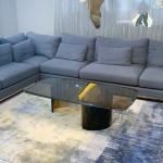 Satin Finish Tempered Glass Coffee Table Brushed Gold Rectangle Coffee Table