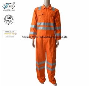 Wholesale 8.8oz Orange Fr Reflective Coveralls / Arc Flash Safety Flame Resistant Jumpsuit from china suppliers