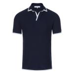 Dark Blue Mens Trendy T Shirts V Neck Collar Fabric Weight 180 Grams Customized