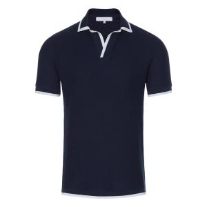 Wholesale Dark Blue Mens Trendy T Shirts V Neck Collar Fabric Weight 180 Grams Customized Logo from china suppliers