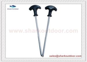 Wholesale Heavy duty galvanized steel screw tent peg stake with plastic head for outdoor camping from china suppliers